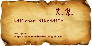 Körner Nikodém névjegykártya